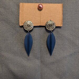 Blue Metal Earrings